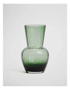 Vicki Medium Glass Vase in Dark Olive