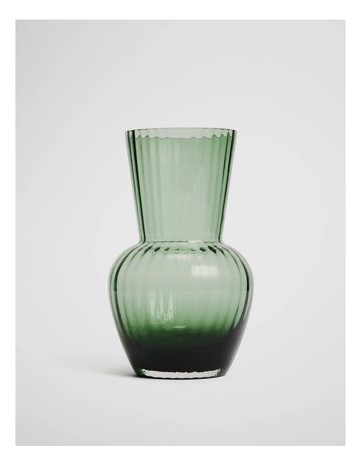Vicki Medium Glass Vase in Dark Olive image 1
