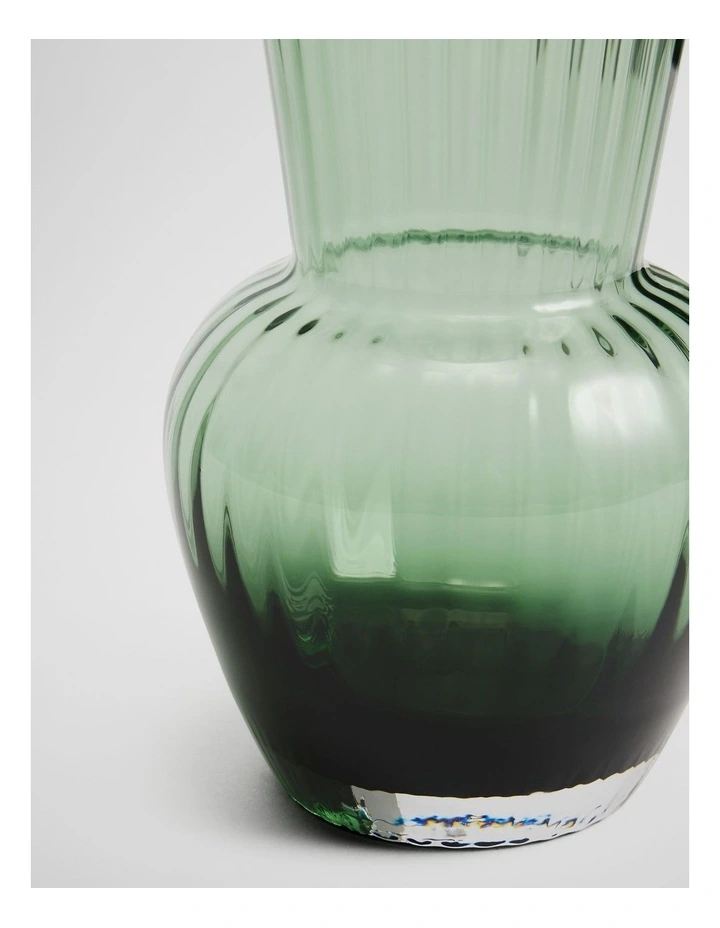 Vicki Medium Glass Vase in Dark Olive image 3