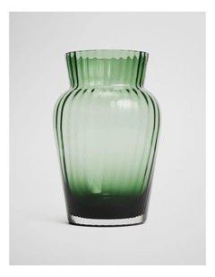 Vicki Large Glass Vase in Dark Olive