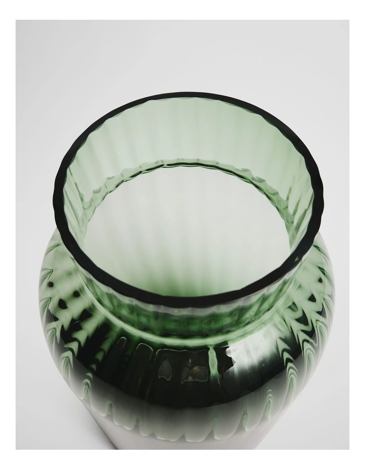 Vicki Large Glass Vase in Dark Olive image 2