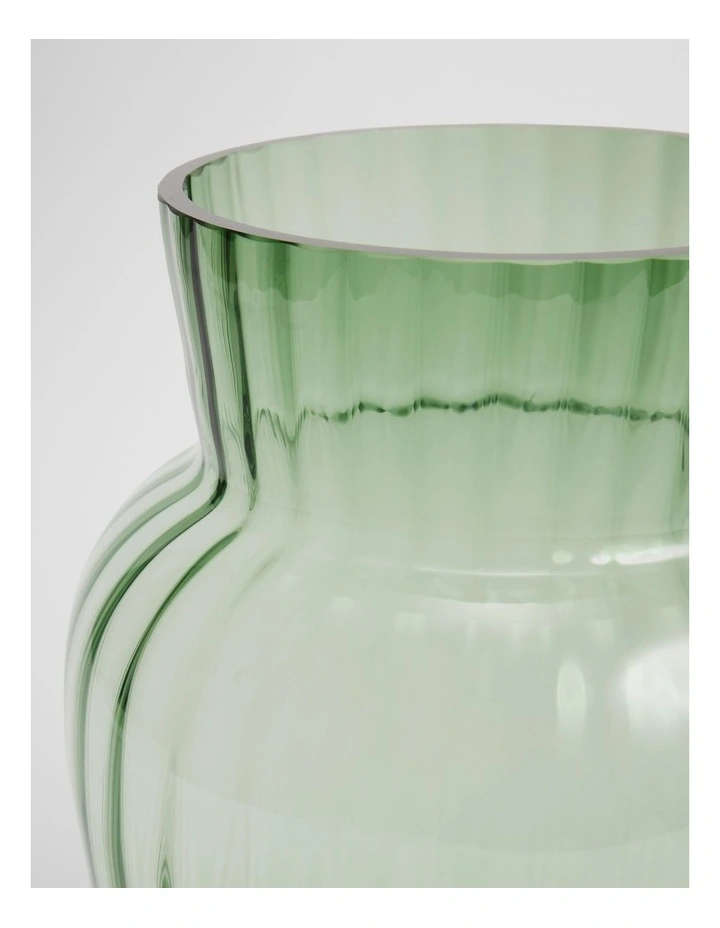 Vicki Large Glass Vase in Dark Olive image 3