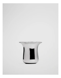 Olinda Short Metallic Vase in Silver