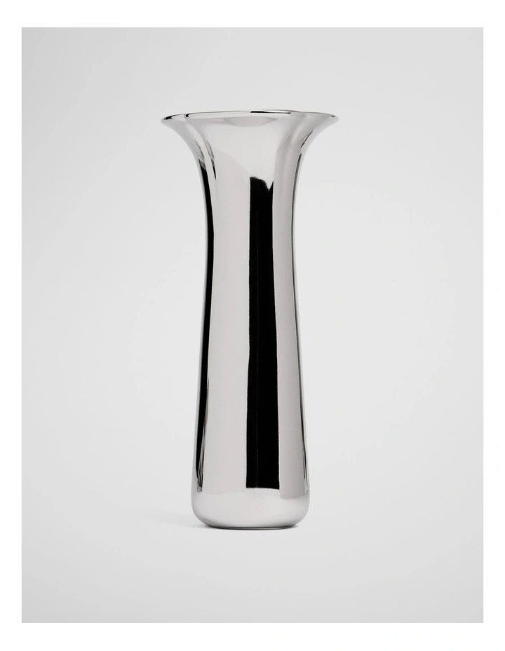 Olinda Tall Metallic Vase in Silver image 1