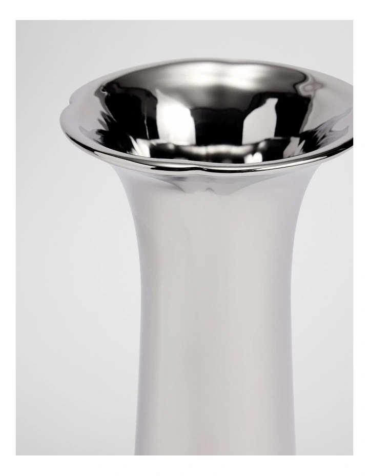 Olinda Tall Metallic Vase in Silver image 3