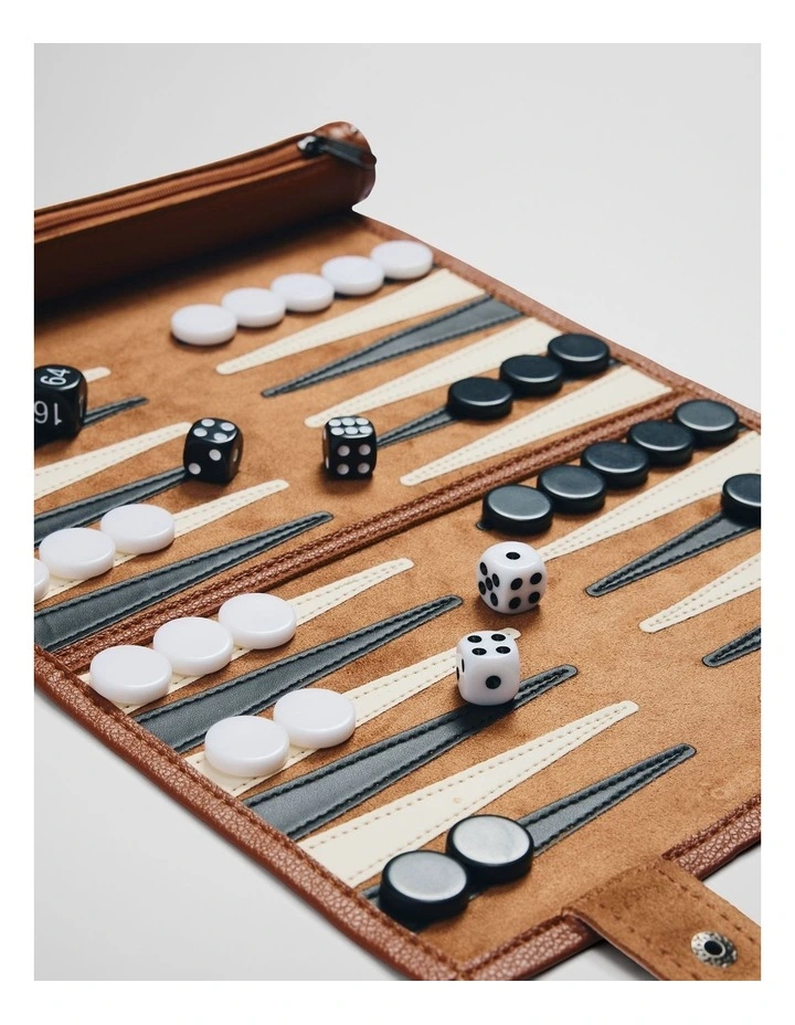 Archie Backgammon Set in Tan image 2