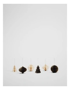 Honeycomb Decoration Set Of 6 in Natural