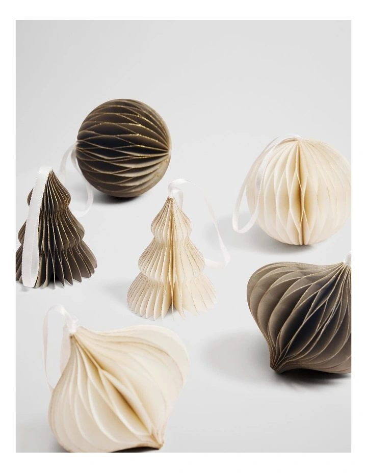 Honeycomb Decoration Set Of 6 in Natural image 2