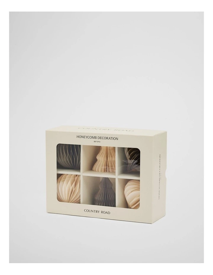 Honeycomb Decoration Set Of 6 in Natural image 3