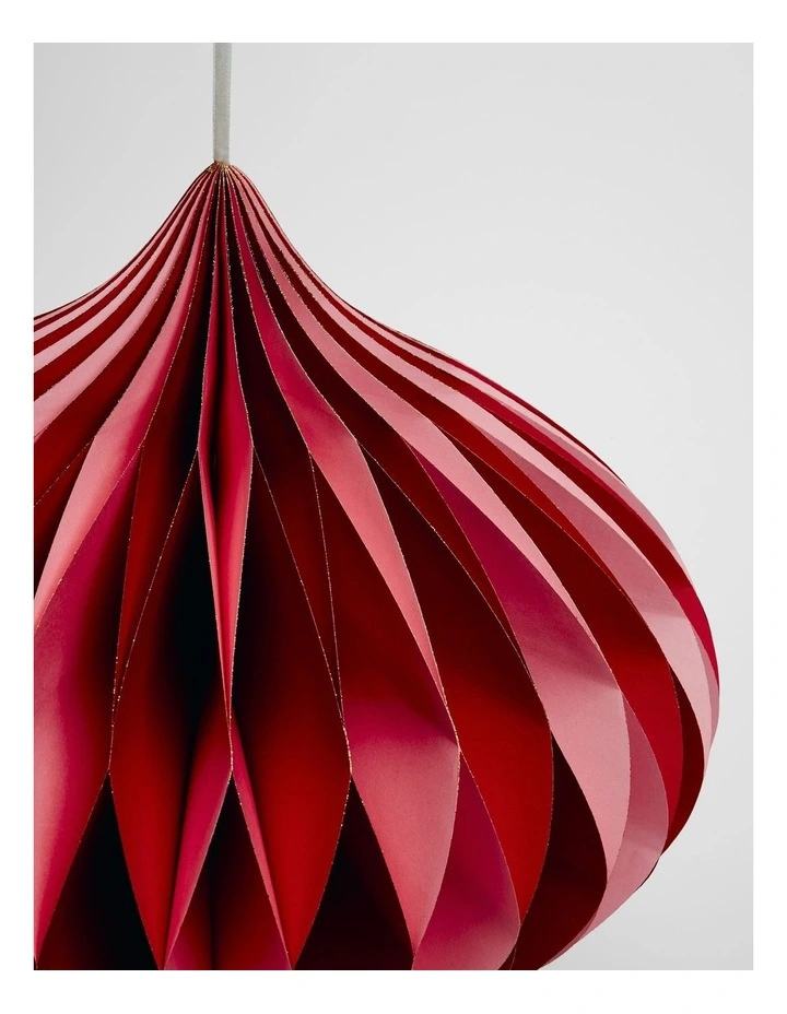 Honeycomb Ornament Large in Ruby Stripe image 2