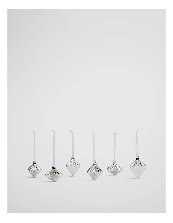 Orion Glass Bauble Set Of 6 in Silver image 1