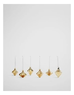 Orion Glass Bauble Set Of 6 in Gold