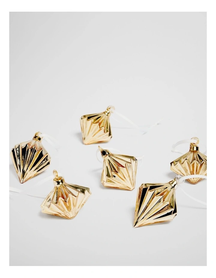 Orion Glass Bauble Set Of 6 in Gold image 2