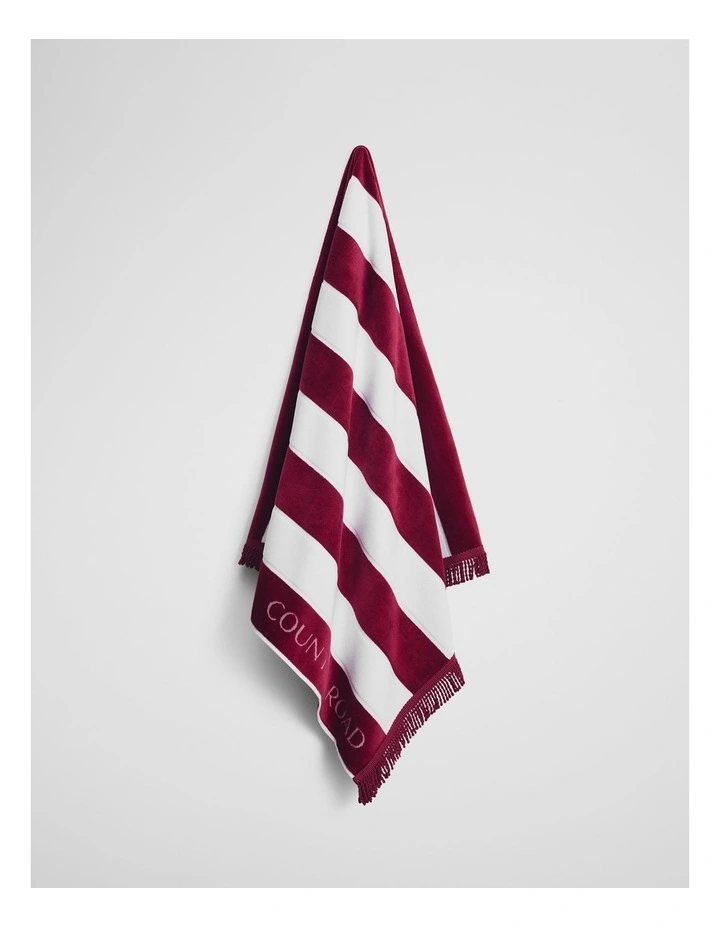 Beau Australian Cotton Beach Towel in Merlot image 3