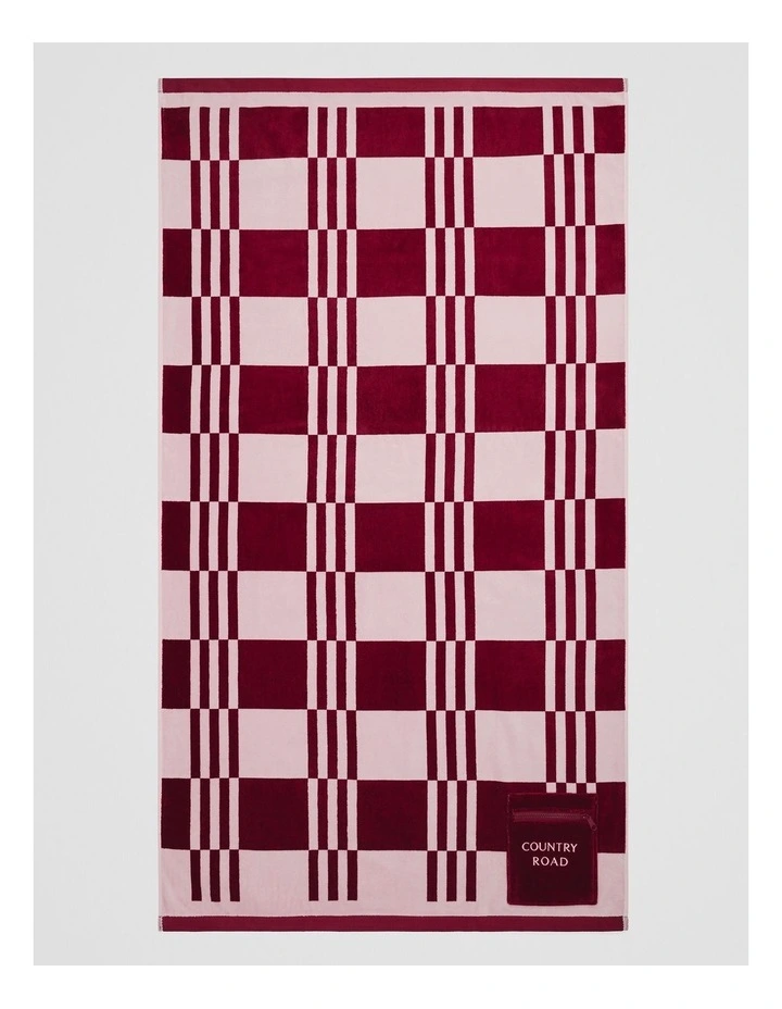 Eyre Australian Cotton Beach Towel in Merlot image 1