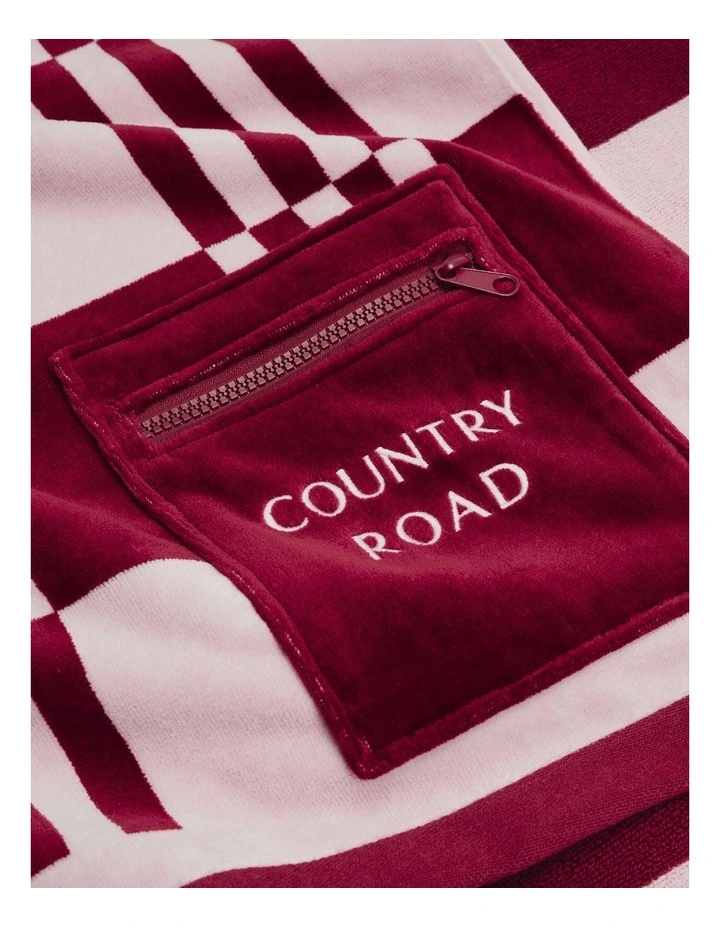 Eyre Australian Cotton Beach Towel in Merlot image 2