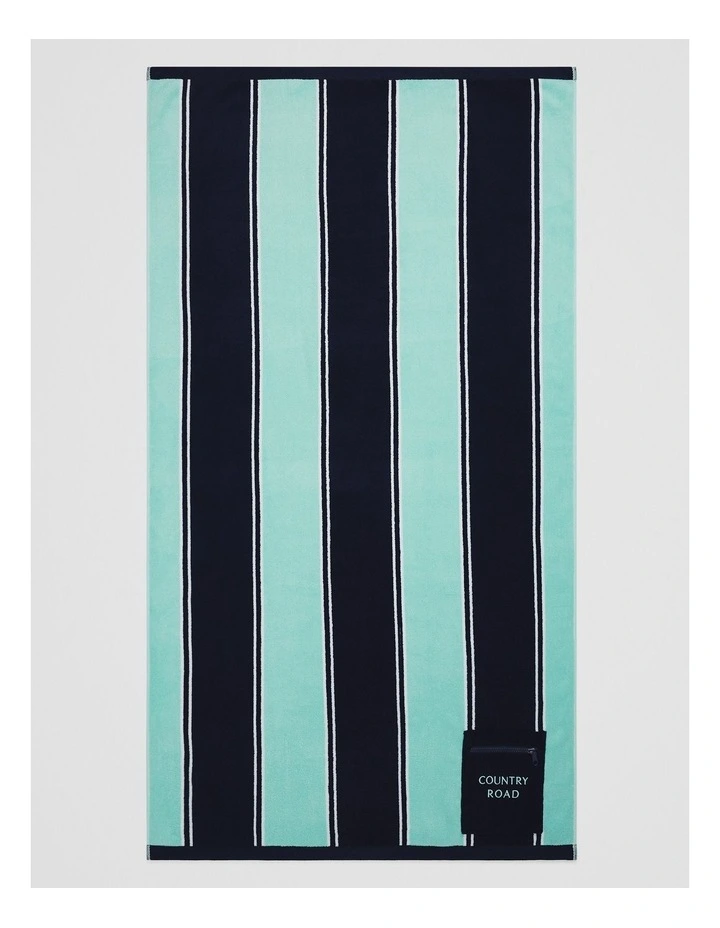 Drift Australian Cotton Beach Towel in Bright Ripple image 1