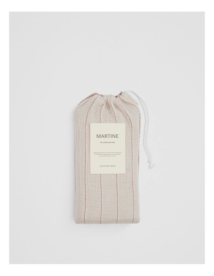 Martine Standard Pillow Case Pair in Natural image 4