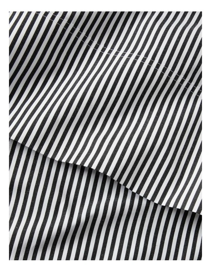 Organic Cotton Shirting Stripe Sheeting in Black image 1