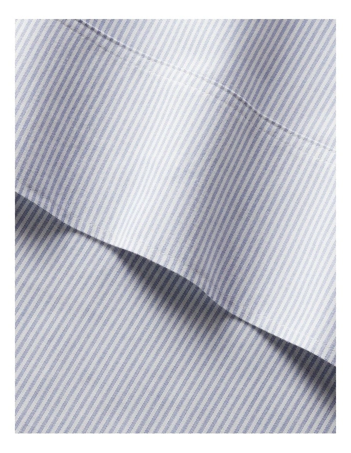 Organic Cotton Oxford Stripe Sheeting in Blue image 1