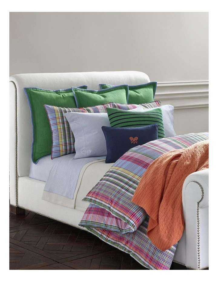 Organic Cotton Oxford Stripe Sheeting in Blue image 3