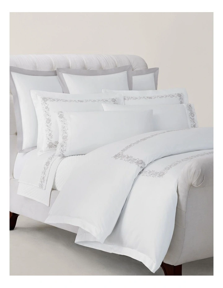 Organic Cotton Eloise Embroidery Sheet in Beige image 3