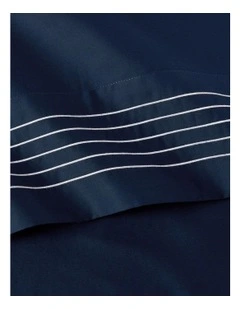 Organic Cotton Sateen Handkerchief Sheet in Navy