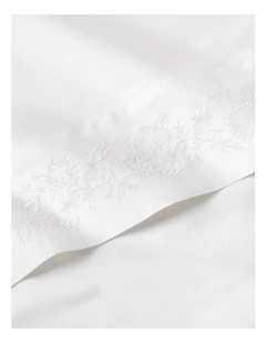 Organic Cotton Eloise Embroidery Sheet in Silver