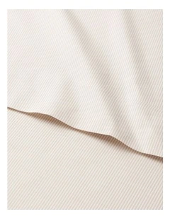 Organic Cotton Oxford Stripe Sheeting in Natural