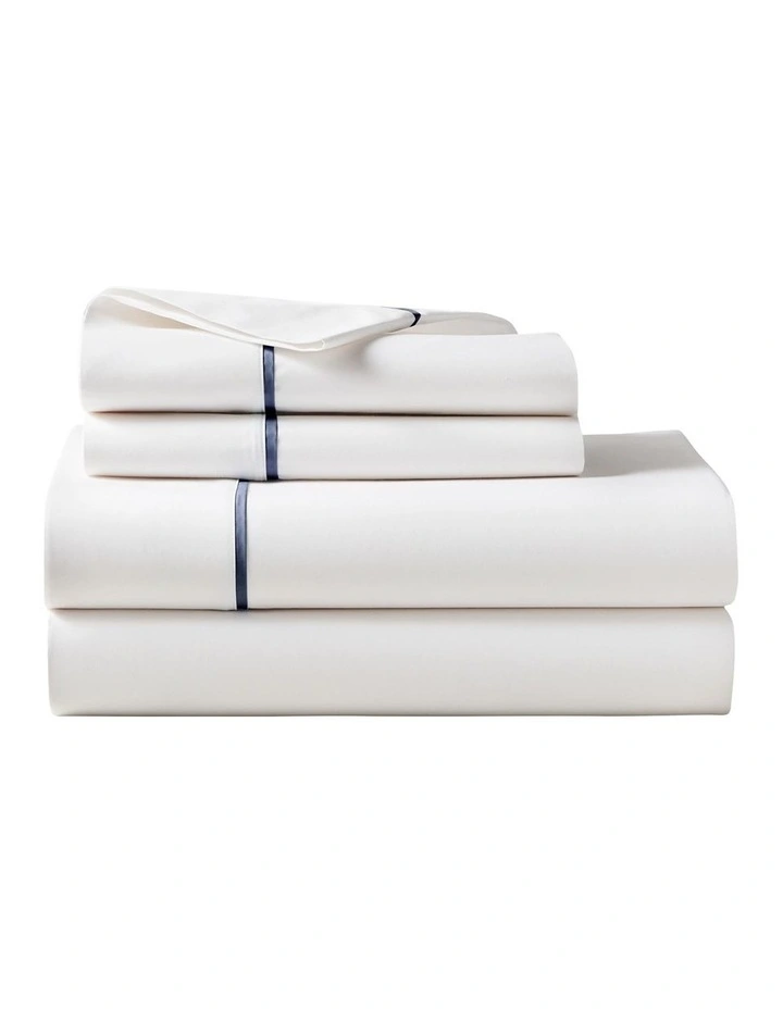Organic Cotton Percale Palmer Sheeting in White image 2