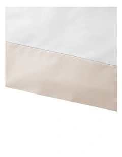 Organic Cotton Sateen Border Sheeting in Beige