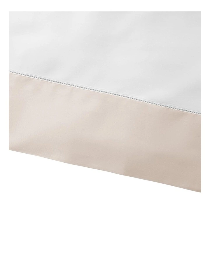 Organic Cotton Sateen Border Sheeting in Beige image 1