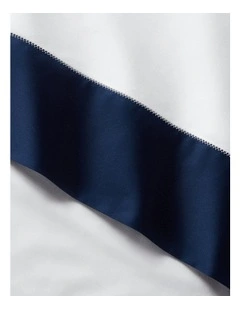 Organic Cotton Sateen Border Sheeting in Blue