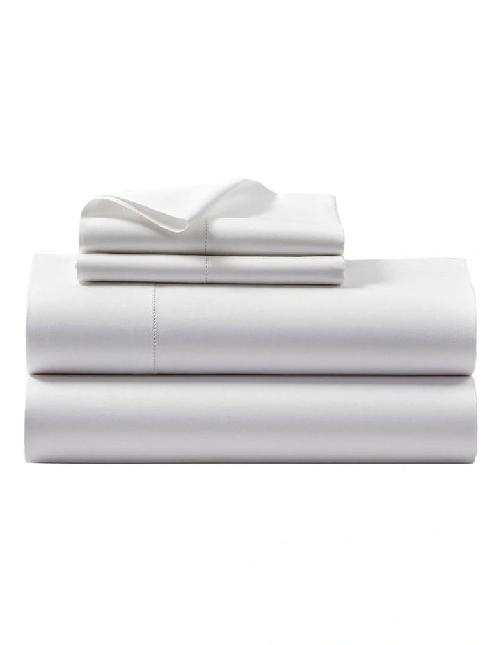Organic Cotton Sateen Sheeting in White image 2