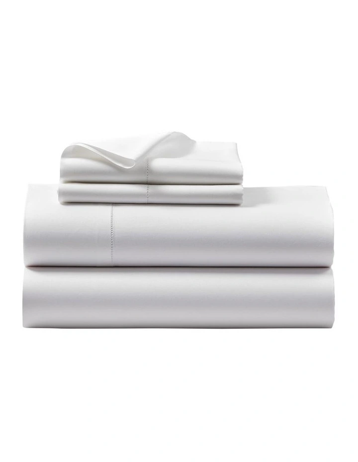 Organic Cotton Sateen Sheeting in White image 2