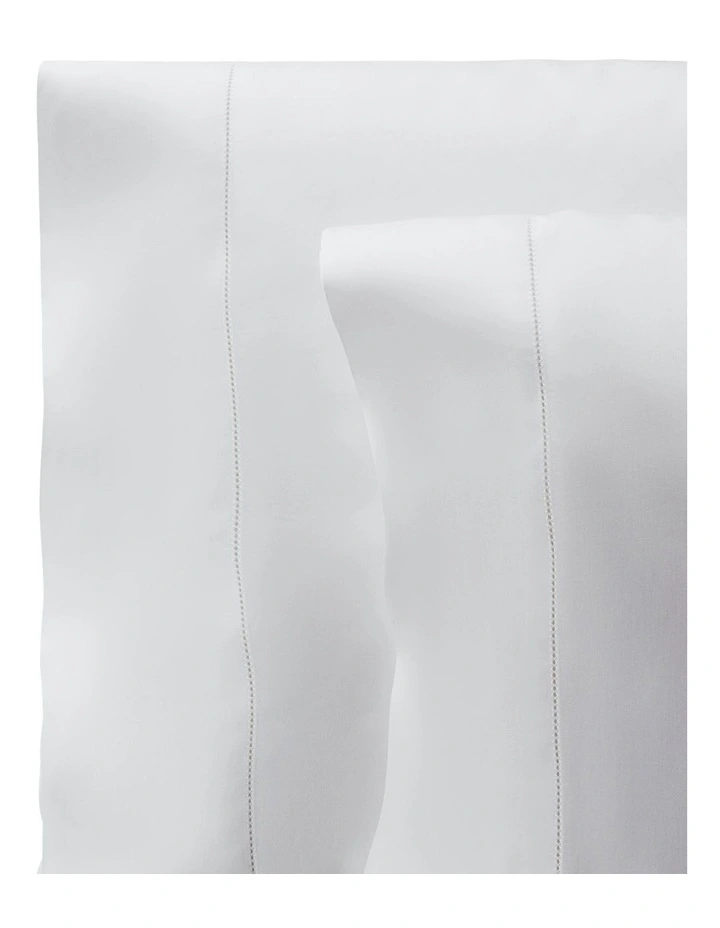 Organic Cotton Sateen Sheeting in White image 3