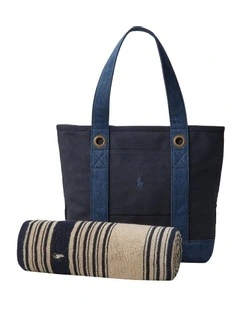 Towel & Tote Gift Set in Beige
