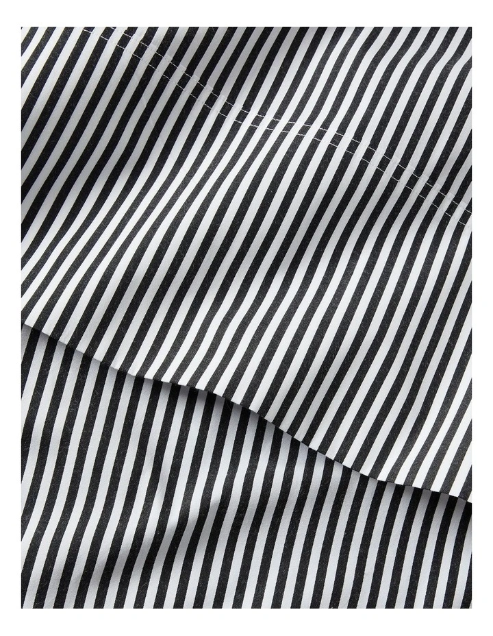Organic Cotton Shirting Stripe Pillowcase in Black image 2