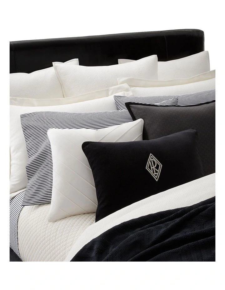 Organic Cotton Shirting Stripe Pillowcase in Black image 3