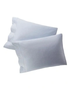 Organic Cotton Oxford Solid Pillowcase in Blue