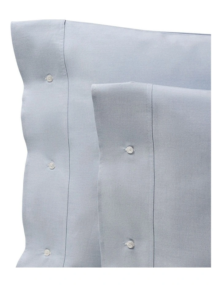 Organic Cotton Oxford Solid Pillowcase in Blue image 2