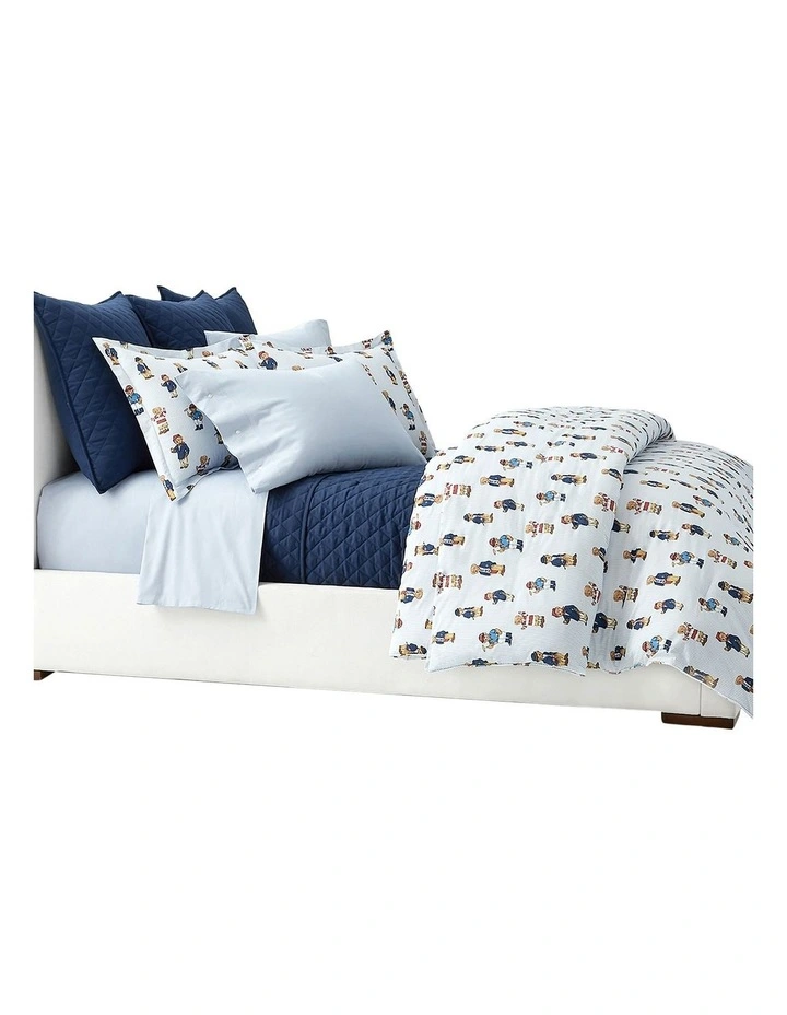 Organic Cotton Oxford Solid Pillowcase in Blue image 4