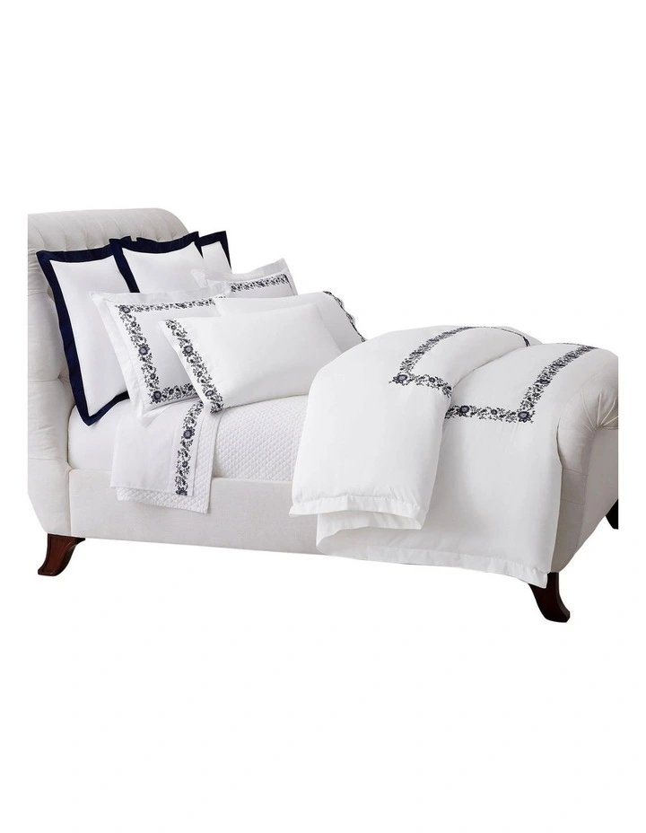 Organic Cotton Eloise Embroidery Pillowcase in Blue image 3