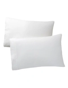 Organic Cotton Tuxedo Pleat Pillowcase in White