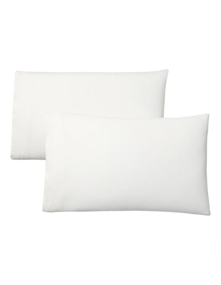 Linen Solid Pillowcase in White image 1