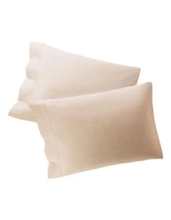 Organic Cotton Oxford Solid Pillowcase in Beige