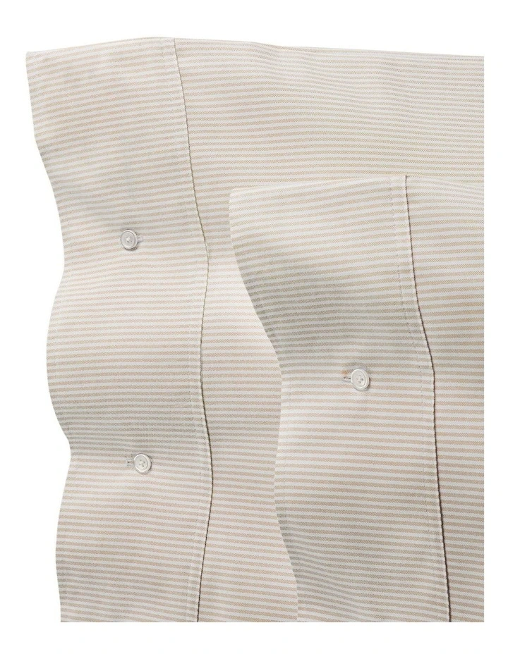 Organic Cotton Oxford Stripe Pillowcase in Beige image 2