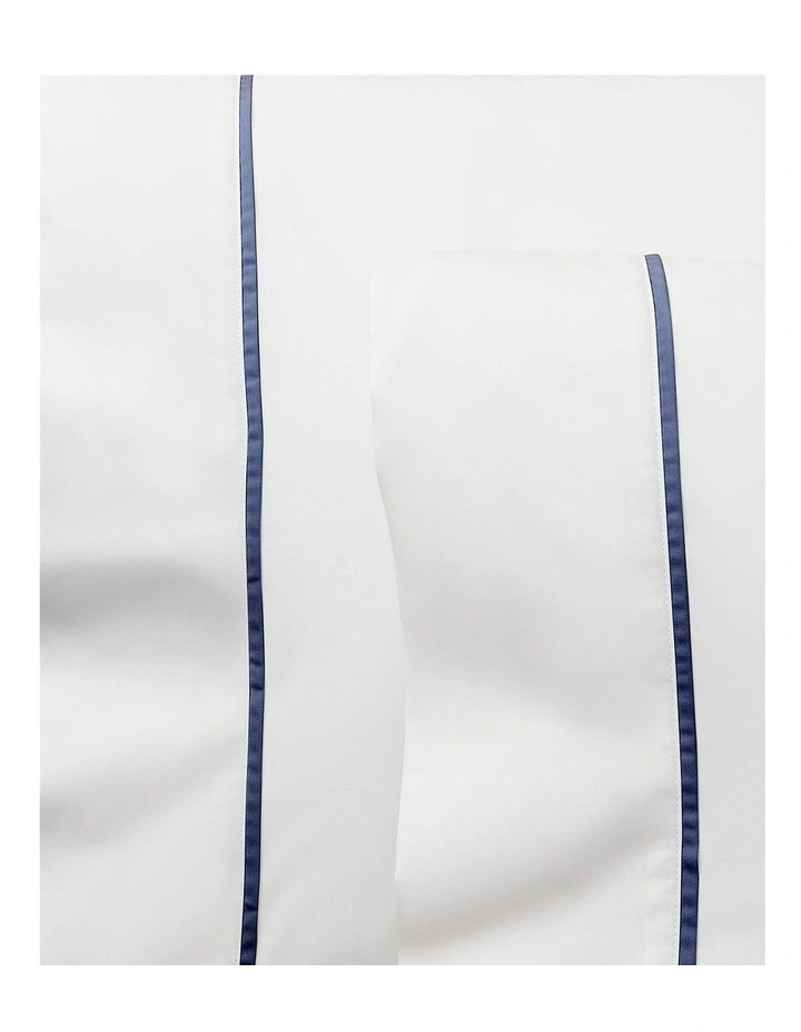 Organic Cotton Percale Palmer Pillowcase in Blue image 2