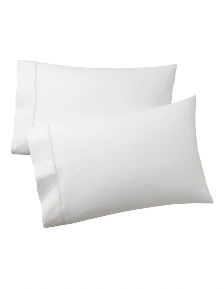 Organic Cotton Percale Palmer Pillowcase in Beige image 1