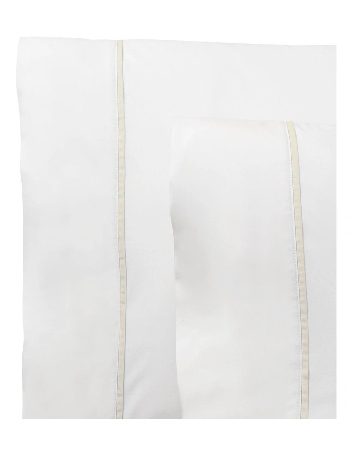 Organic Cotton Percale Palmer Pillowcase in Beige image 2